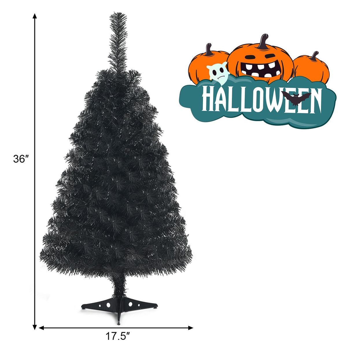 3 Feet Unlit Artificial Christmas Mini Tree, Black Christmas Tree at Gallery Canada