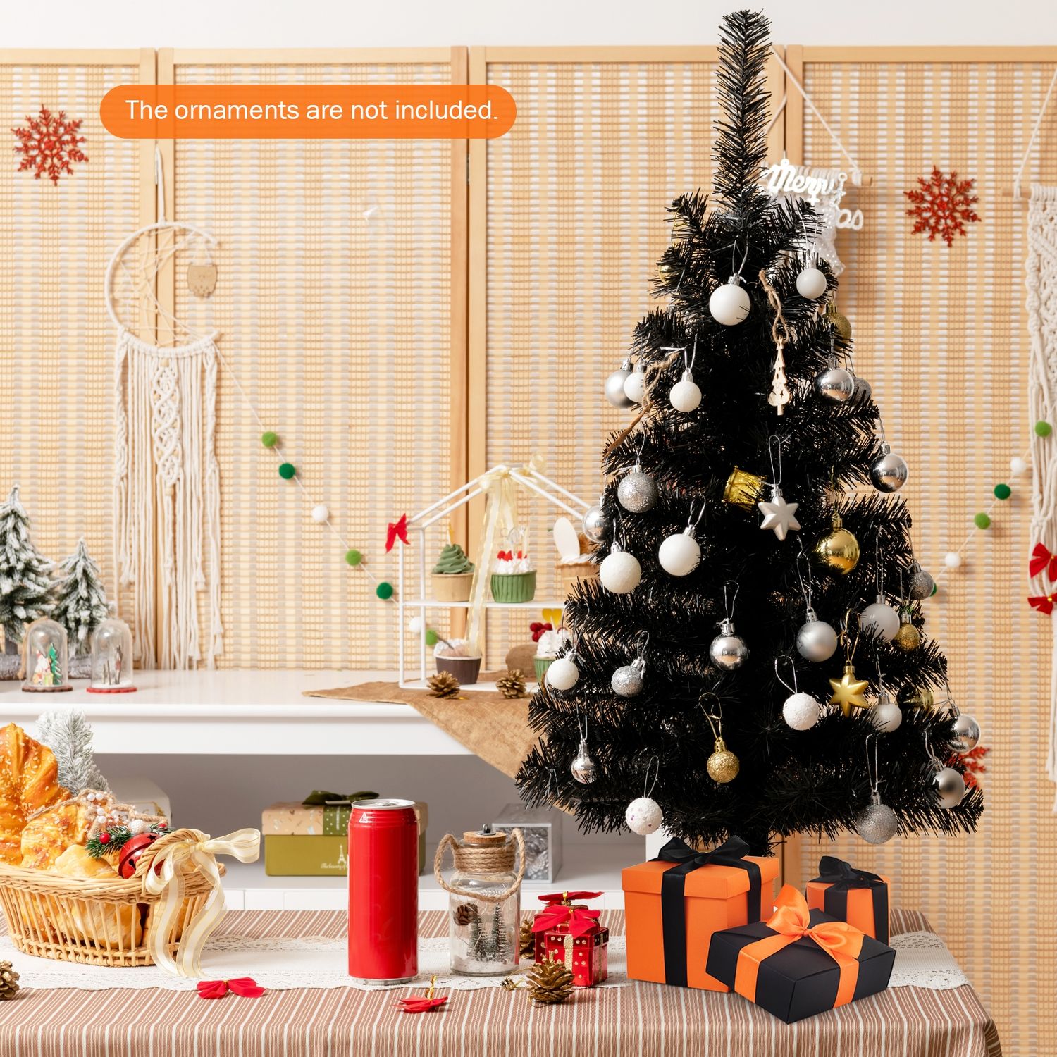 3 Feet Unlit Artificial Christmas Mini Tree, Black Christmas Tree at Gallery Canada