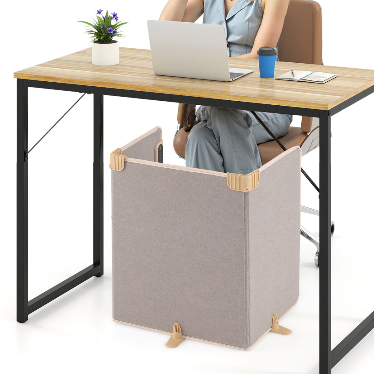 3-Fold Under Desk Space Heater, 3-Level Thermostat, Beige Space Heaters at Gallery Canada