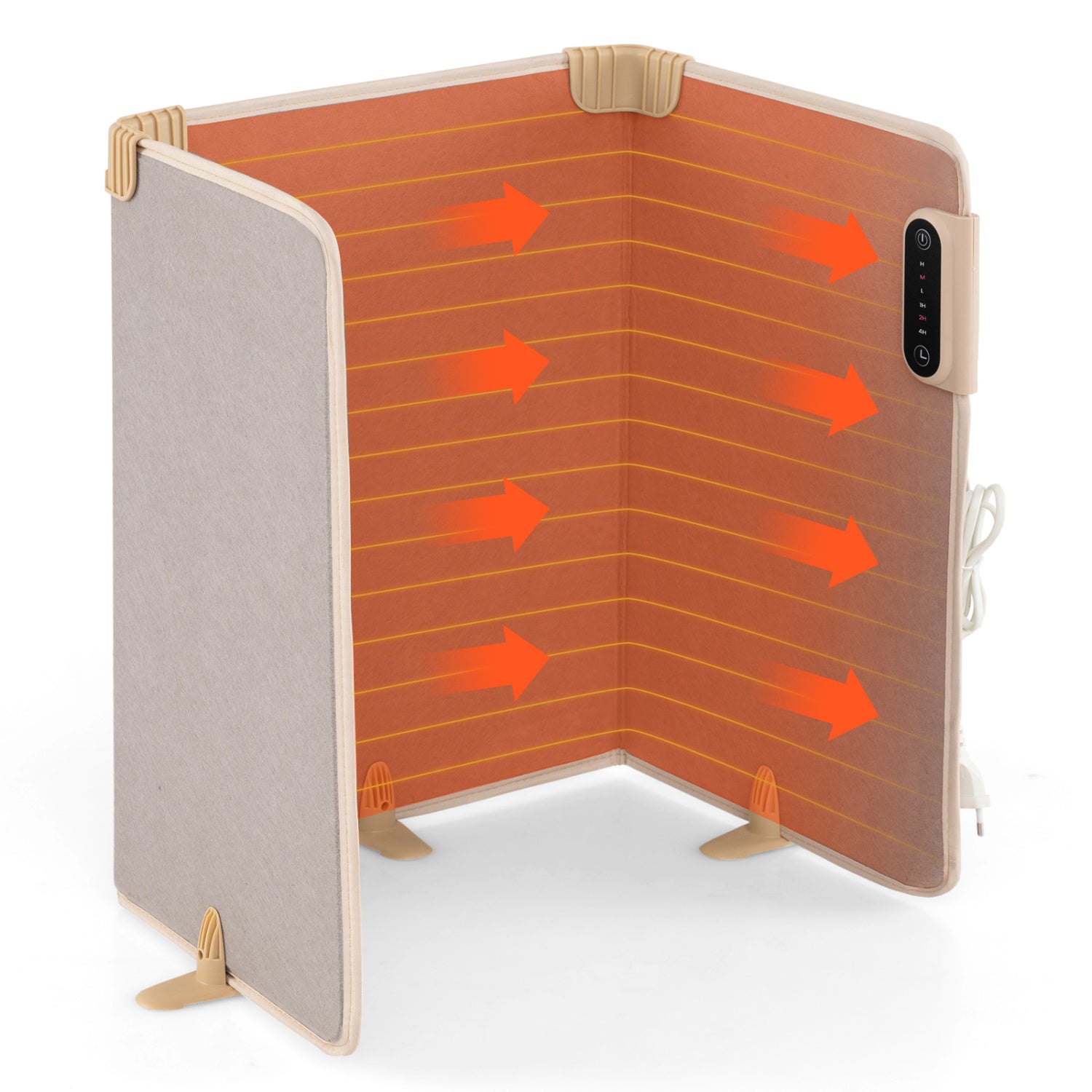 3-Fold Under Desk Space Heater, 3-Level Thermostat, Beige Space Heaters Beige at Gallery Canada