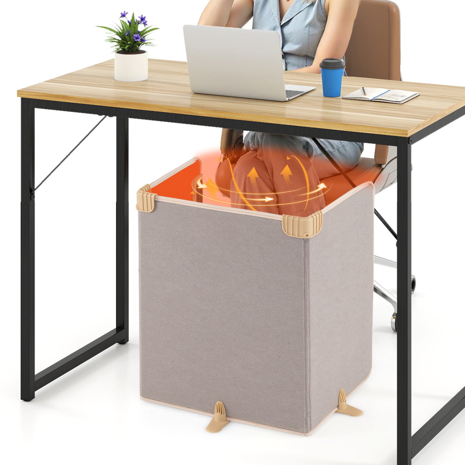 3-Fold Under Desk Space Heater, 3-Level Thermostat, Beige Space Heaters at Gallery Canada