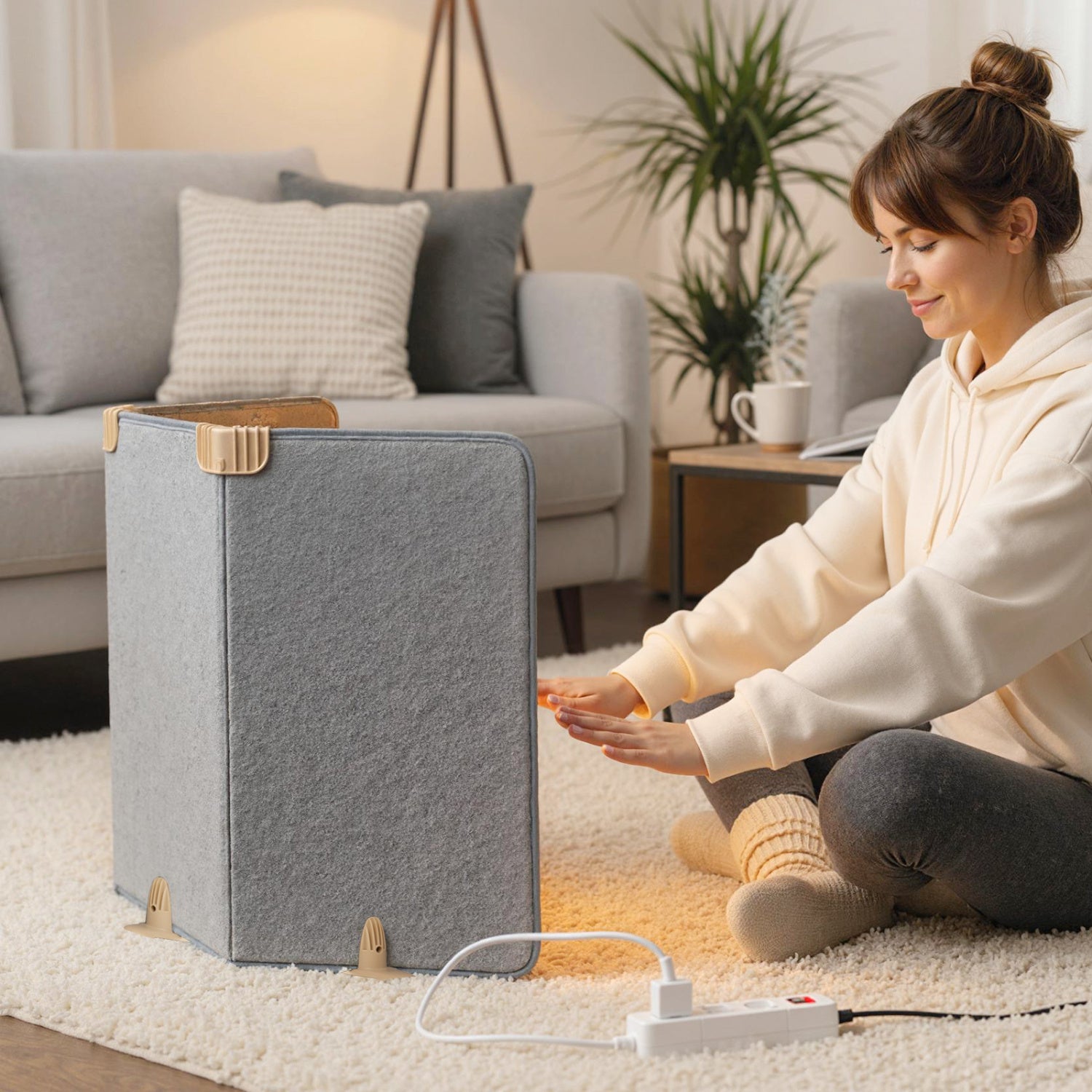 3-Fold Under Desk Heater, 3-Level Thermostat, 4H Timer, Gray Space Heaters at Gallery Canada