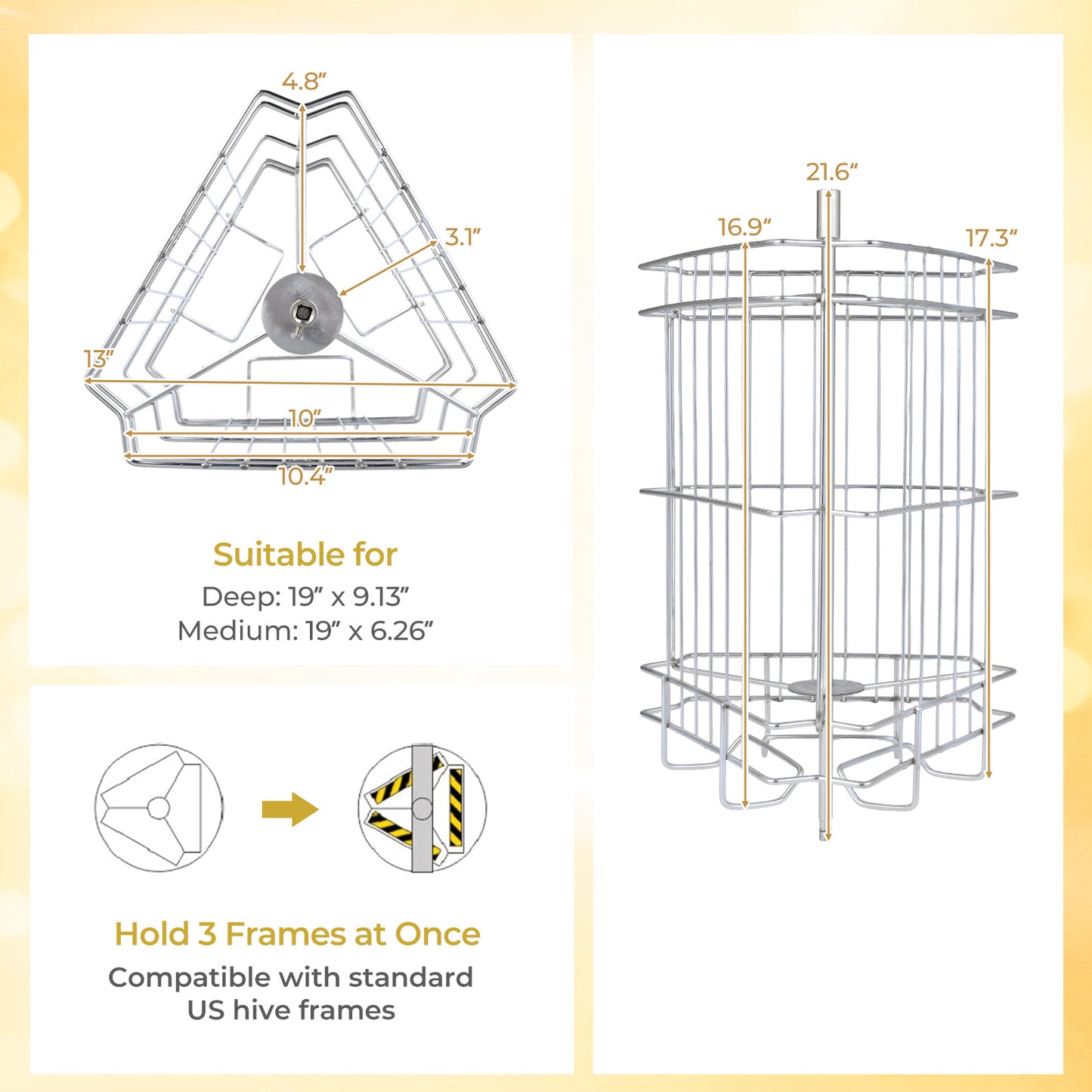 3 Frame Manual Honey Extractor, Gravity Flow Gate, Clear Lid Small Appliances at Gallery Canada