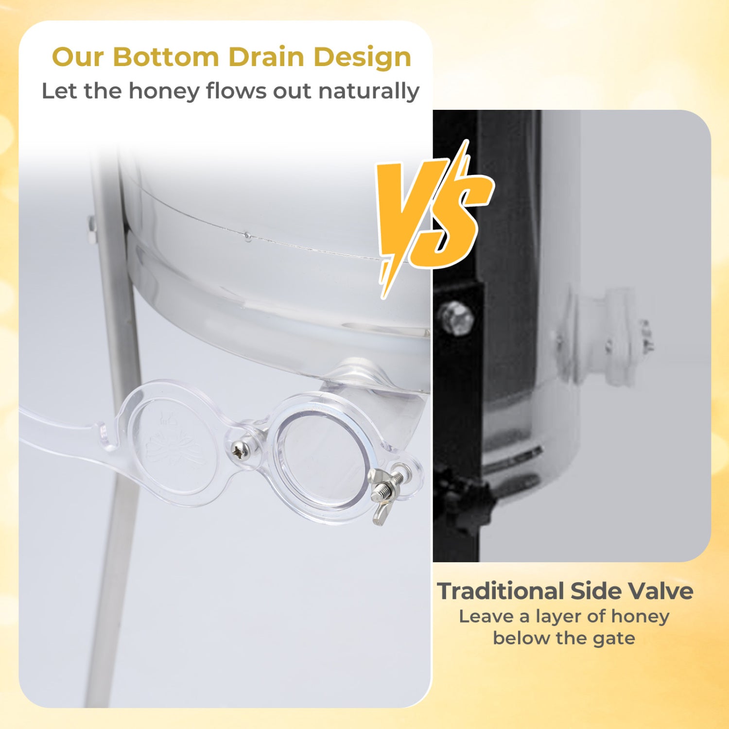 3 Frame Manual Honey Extractor, Gravity Flow Gate, Clear Lid Small Appliances at Gallery Canada