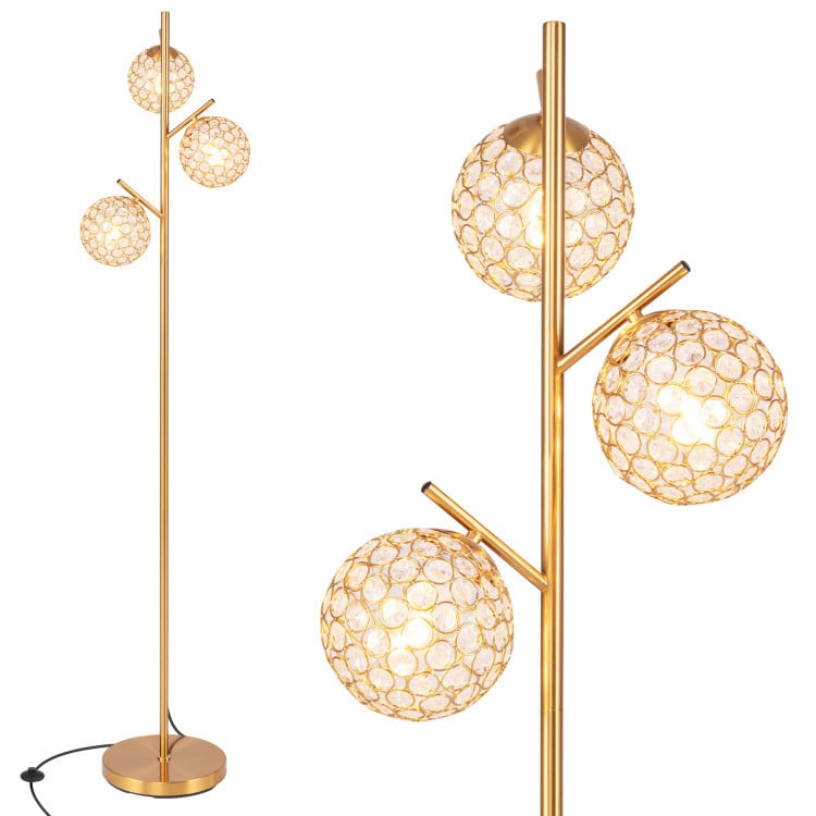 3-Globe Floor Lamp and Mid Century Modern Accent Chair Table & Floor Lamps Golden at Gallery Canada