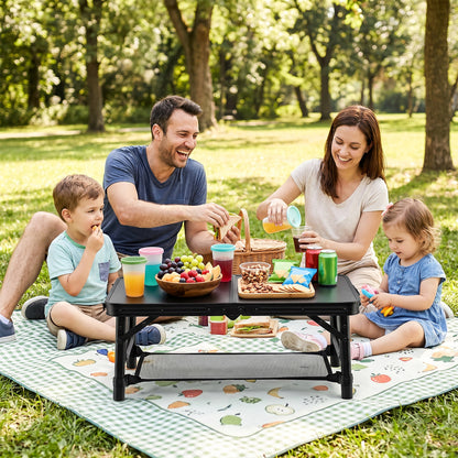 3-Height Folding Camping Table With Storage Net, Black Camping Furniture at Gallery Canada