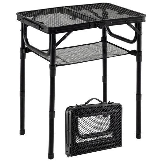3-Height Folding Picnic Table with Storage, Black Camping Furniture Black at Gallery Canada