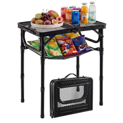 3-Height Folding Picnic Table with Storage, Black Camping Furniture at Gallery Canada