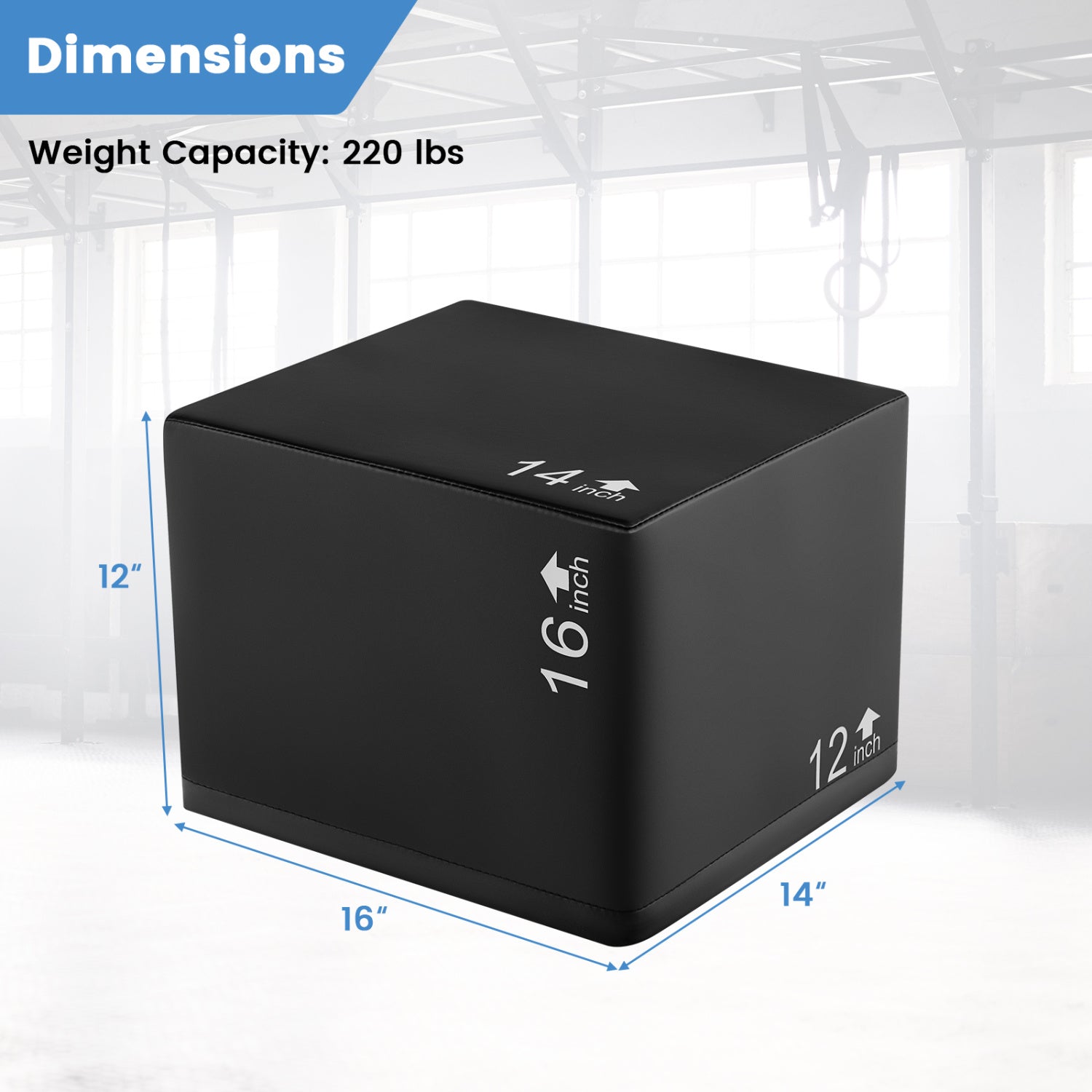 3 In 1 Foam Plyometric Box, 16 Inches, 3 Heights, Easy To Clean PU Cover Sport Equipments at Gallery Canada