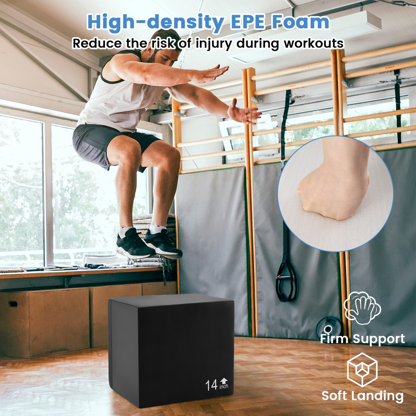3 In 1 Foam Plyometric Box, 16 Inches, 3 Heights, Easy To Clean PU Cover Sport Equipments at Gallery Canada
