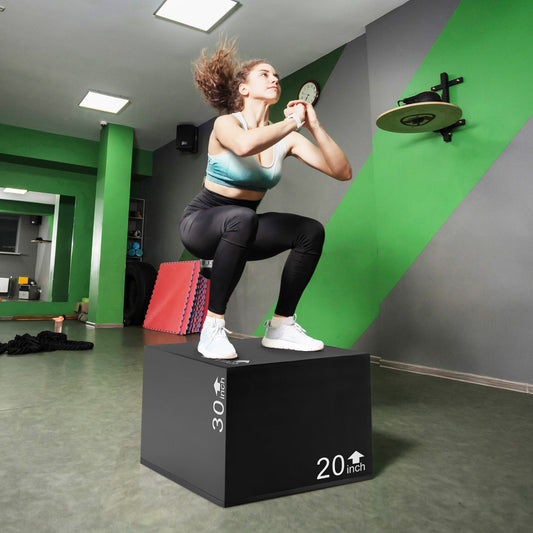 3 In 1 Foam Plyometric Box, 3 Heights, Easy Clean PU Cover, 30 inches Sport Equipments Options at Gallery Canada