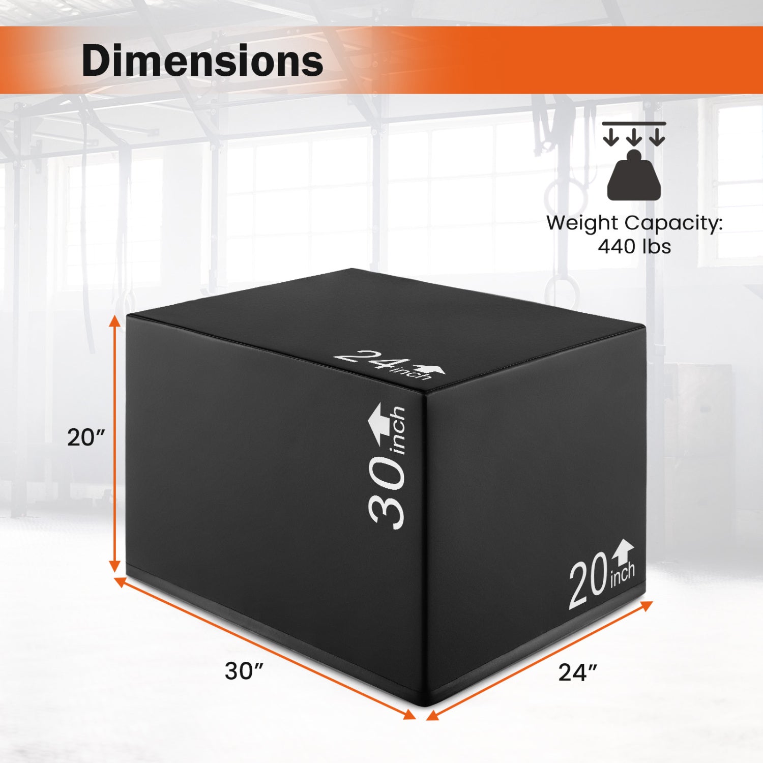 3 In 1 Foam Plyometric Box, 3 Heights, Easy Clean PU Cover, 30 inches Sport Equipments at Gallery Canada