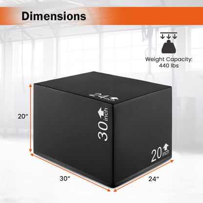 3 In 1 Foam Plyometric Box, 3 Heights, Easy Clean PU Cover, 30 inches Sport Equipments at Gallery Canada