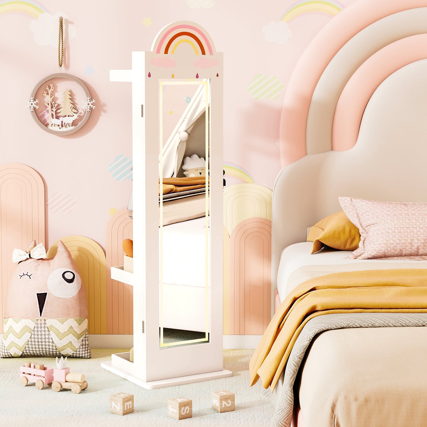 3 In 1 Kids Jewelry Cabinet, Freestanding Armoire, White Kids Vanities at Gallery Canada