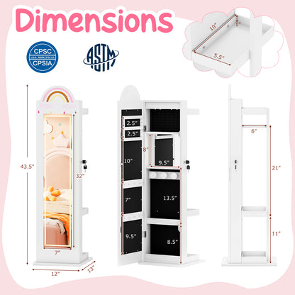 3 In 1 Kids Jewelry Cabinet, Freestanding Armoire, White Kids Vanities at Gallery Canada