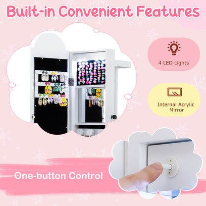 3 In 1 Kids Jewelry Cabinet, Freestanding Armoire, White Kids Vanities at Gallery Canada