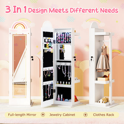 3 In 1 Kids Jewelry Cabinet, Freestanding Armoire, White Kids Vanities at Gallery Canada