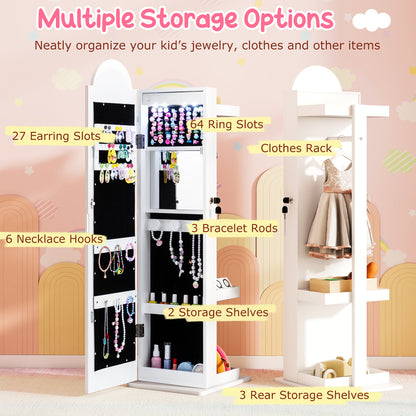 3 In 1 Kids Jewelry Cabinet, Freestanding Armoire, White Kids Vanities at Gallery Canada