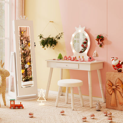 Kids Jewelry Cabinet, 3 In 1, With Lighted Mirror, White Kids Vanities at Gallery Canada