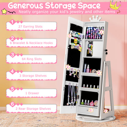 Kids Jewelry Cabinet, 3 In 1, With Lighted Mirror, White Kids Vanities at Gallery Canada