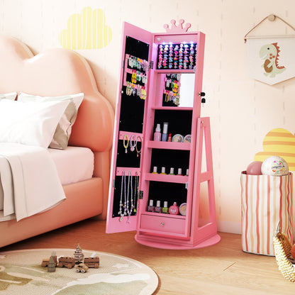 3 In 1 Kids Jewelry Cabinet, With Lighted Full Length Mirror, Pink Kids Vanities at Gallery Canada