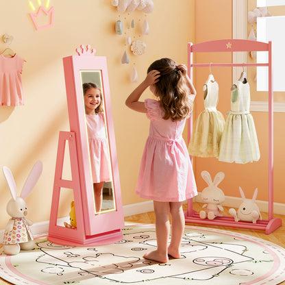 3 In 1 Kids Jewelry Cabinet, With Lighted Full Length Mirror, Pink Kids Vanities at Gallery Canada