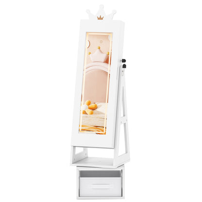 Kids Jewelry Cabinet, 3 In 1, With 3-Color Lighted Mirror, White Kids Vanities at Gallery Canada