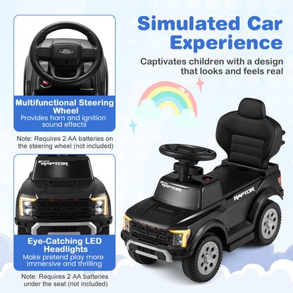 3-In-1 Licensed Ford Push Car For Toddlers, Black Push & Pedal Ride On Toys at Gallery Canada