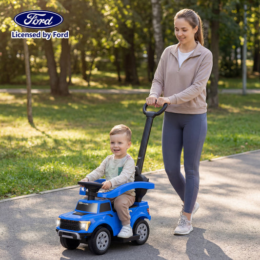 Licensed Ford Push Car for Toddlers Push & Pedal Ride On Toys Blue at Gallery Canada