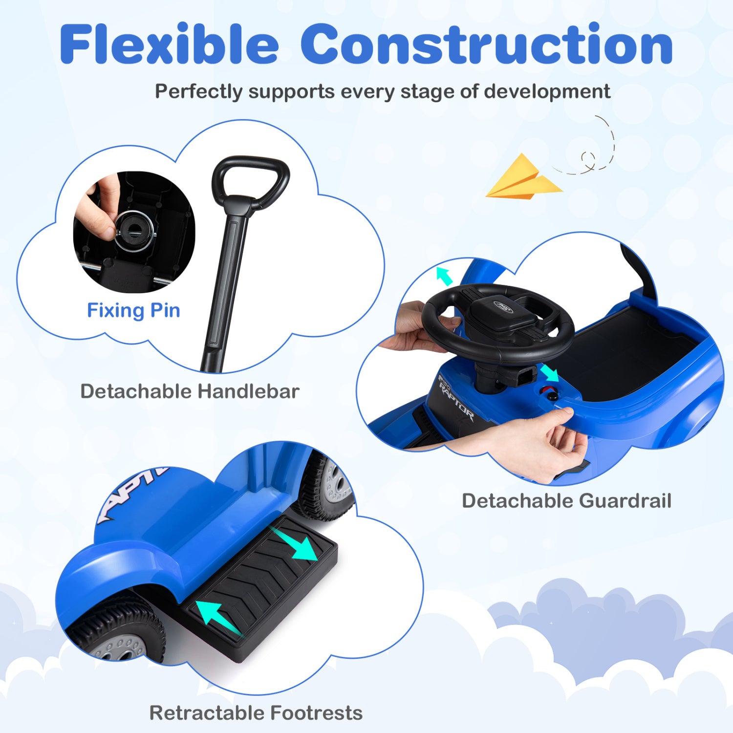 Licensed Ford Push Car for Toddlers Push & Pedal Ride On Toys at Gallery Canada