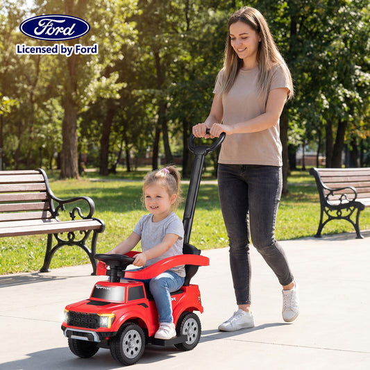 3-In-1 Licensed Ford Push Car, Red Push & Pedal Ride On Toys Red at Gallery Canada