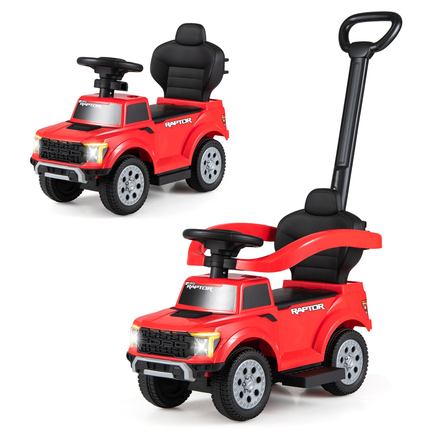 3-In-1 Licensed Ford Push Car, Red Push & Pedal Ride On Toys at Gallery Canada