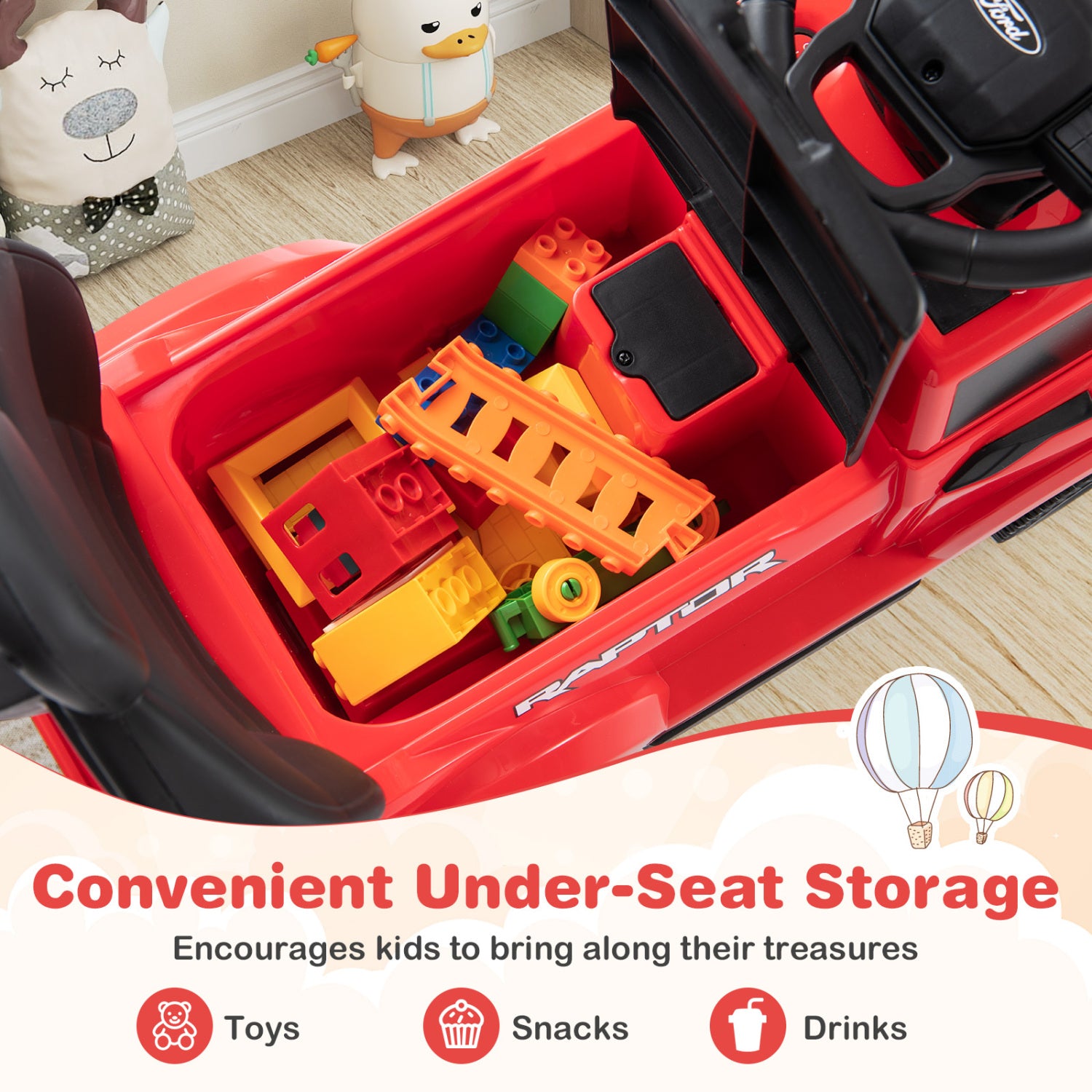 3-In-1 Licensed Ford Push Car, Red Push & Pedal Ride On Toys at Gallery Canada