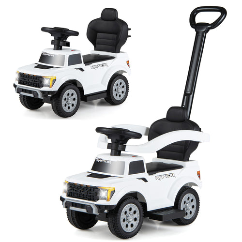 3-In-1 Licensed Ford Push Car, White