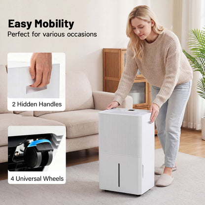 3 Modes Dehumidifier, Drain Hose, LED Display, 6500 Sq.Ft, White
