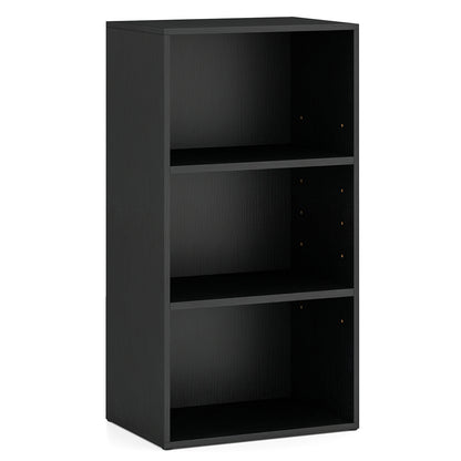 3 Open Shelf Bookcase Modern Storage Display Cabinet, Black Bookcases at Gallery Canada