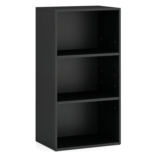 3 Open Shelf Bookcase, Modern Storage Display Cabinet, Black Bookcases Black at Gallery Canada