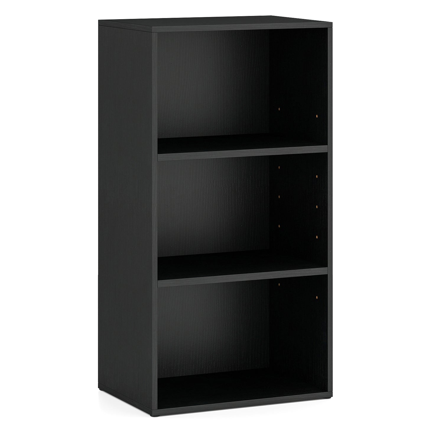 3 Open Shelf Bookcase Modern Storage Display Cabinet, Black Bookcases Black at Gallery Canada