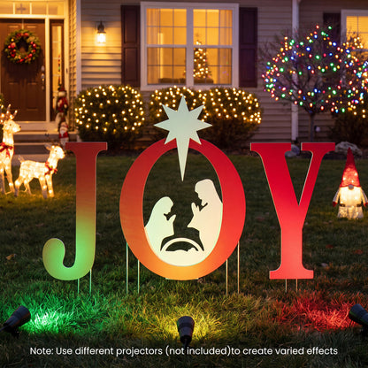 3 PCS Nativity Christmas Yard Sign Set with Angels, Red