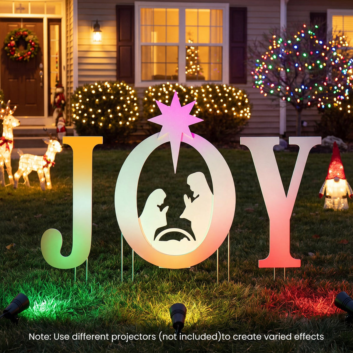 3 Pcs Christmas Nativity Yard Sign Set, White