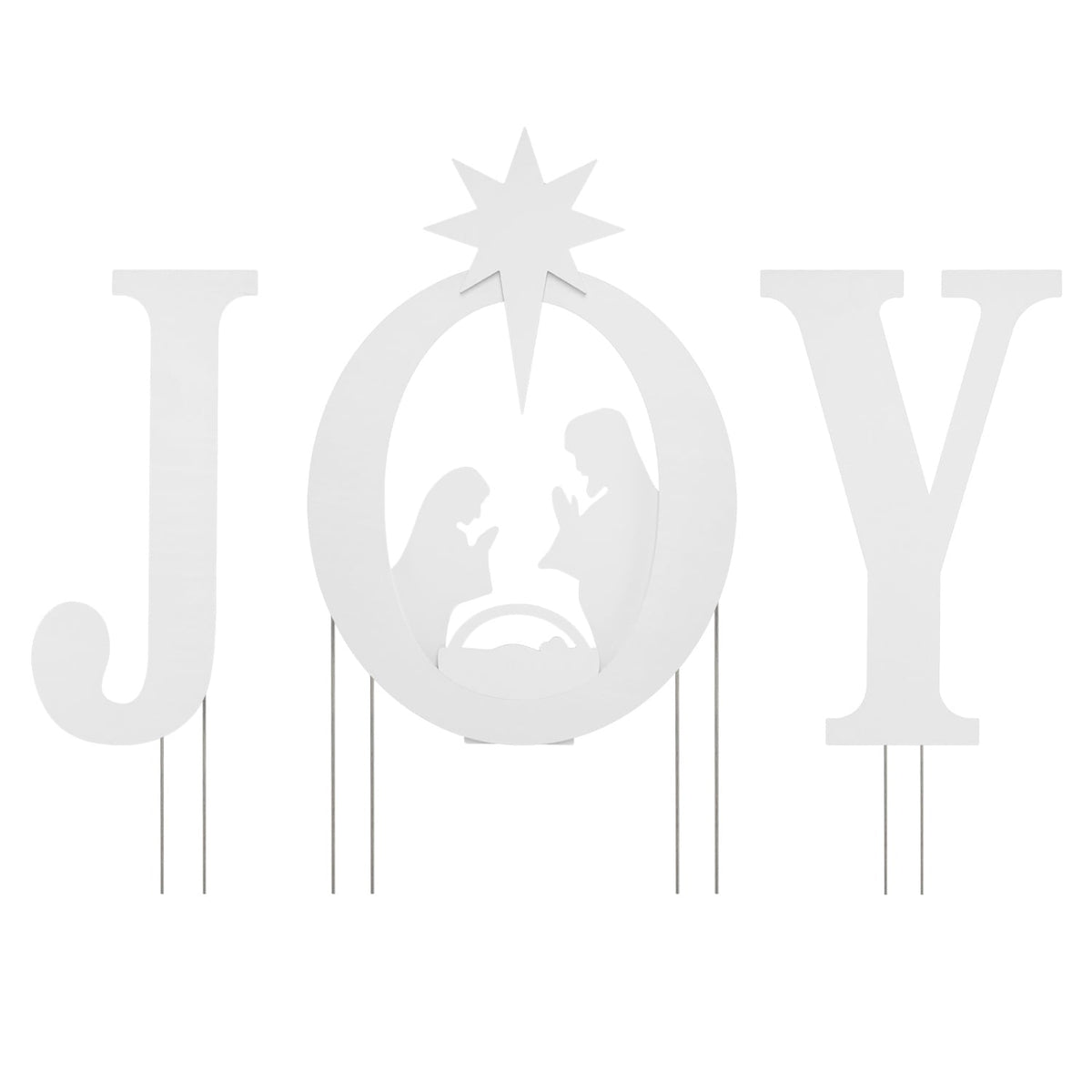3 Pcs Christmas Nativity Yard Sign Set, White