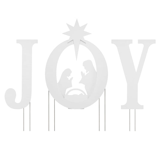 3 Pcs Christmas Nativity Yard Sign Set, White Christmas Decor & Accessories White at Gallery Canada