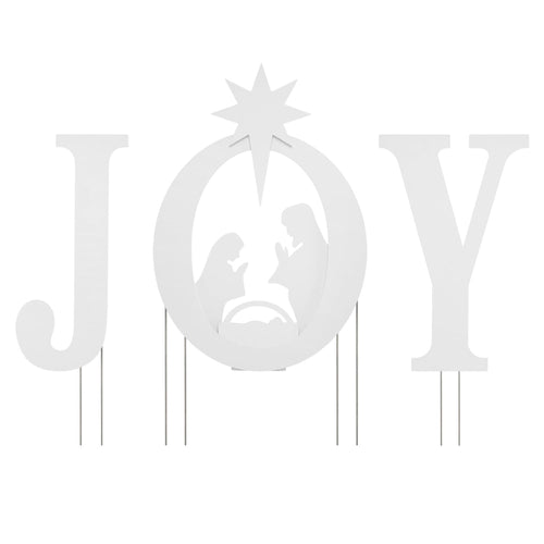 3 Pcs Christmas Nativity Yard Sign Set, White