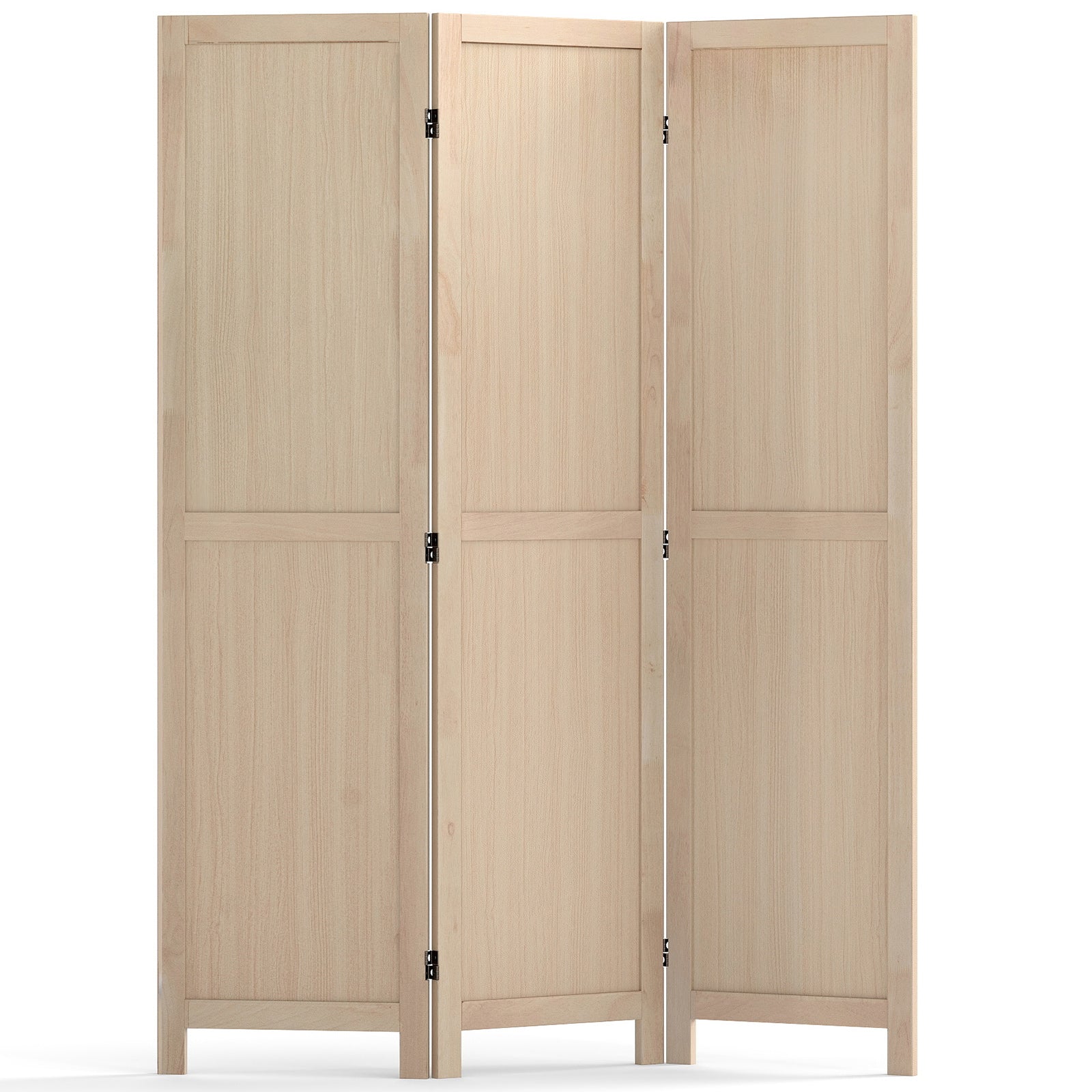 3 Panel Folding Room Divider for Home Office Bedroom Restaurant, Beige Room Dividers Beige at Gallery Canada