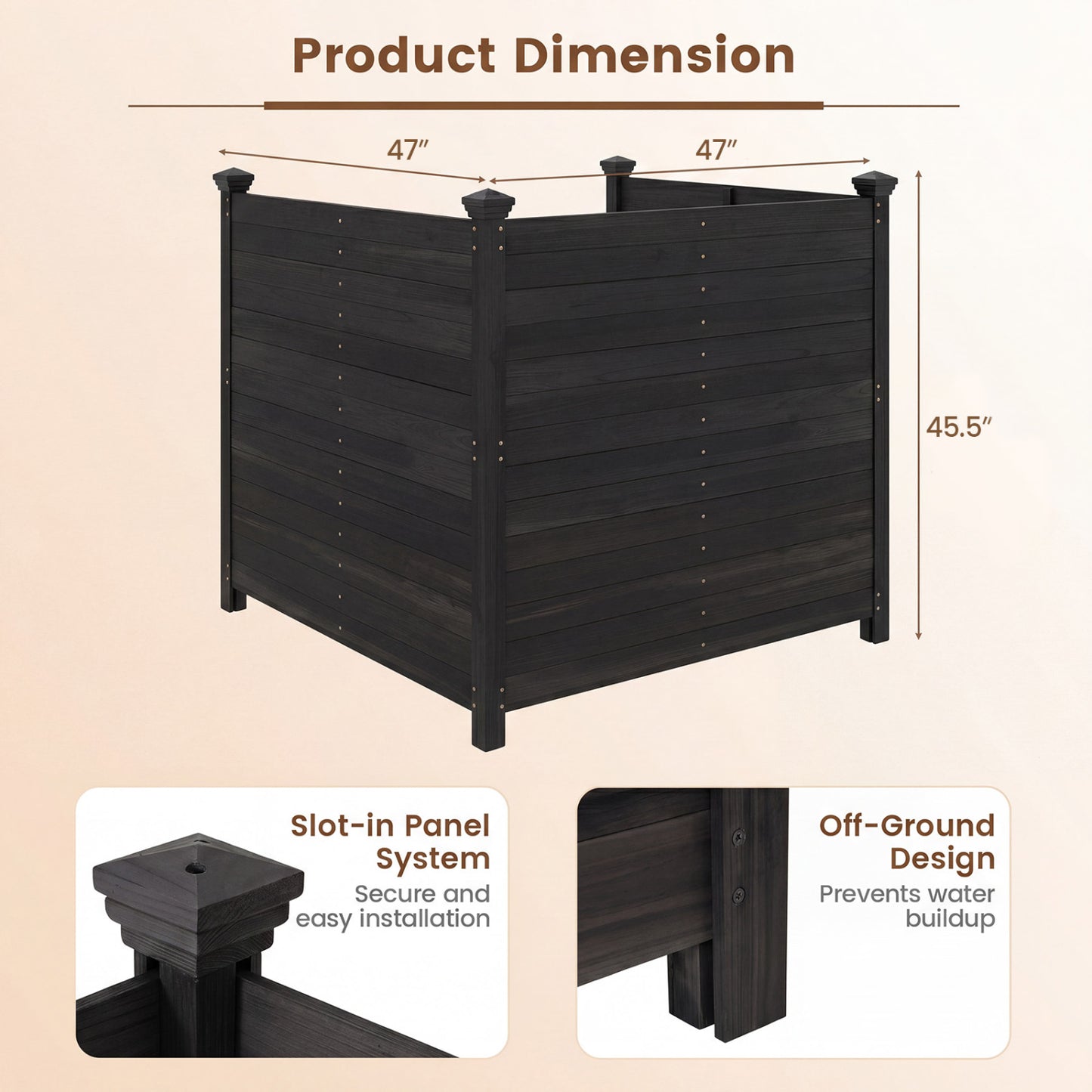 3-Panel Outdoor Privacy AC Fence