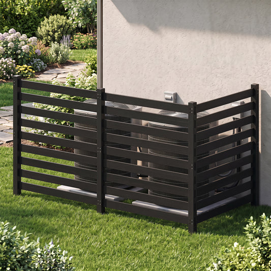Wooden Privacy Fence, 3-Panel, Black Outdoor Privacy Screens Black at Gallery Canada