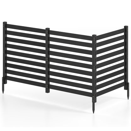 Clôture de confidentialité en bois, 3 panneaux, noir