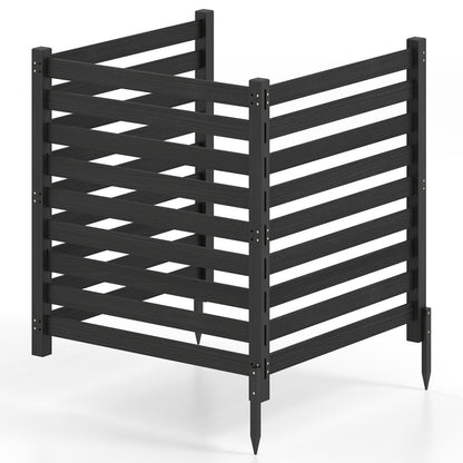 Clôture de confidentialité en bois, 3 panneaux, noir