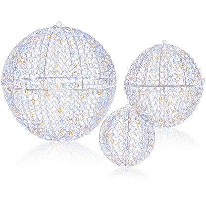 3 Pcs Large Christmas Balls, Metal Sphere Lights, 435 LEDs Christmas Decor & Accessories at Gallery Canada