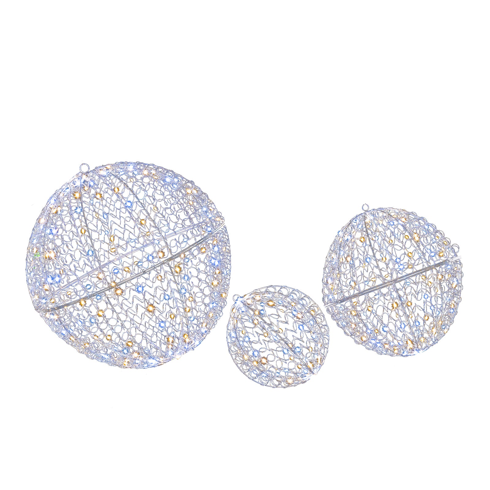 3 Pcs Large Christmas Balls, Metal Sphere Lights, 435 LEDs Christmas Decor & Accessories at Gallery Canada
